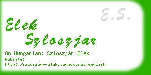 elek szloszjar business card